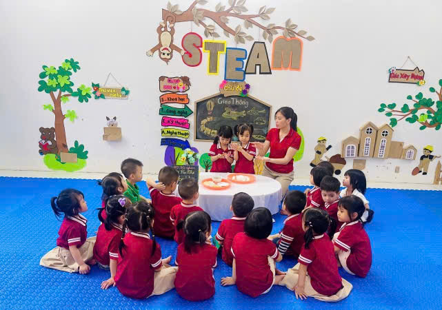 Áp dụng phương pháp STEAM tại Trường mầm non Vĩnh Thịnh.