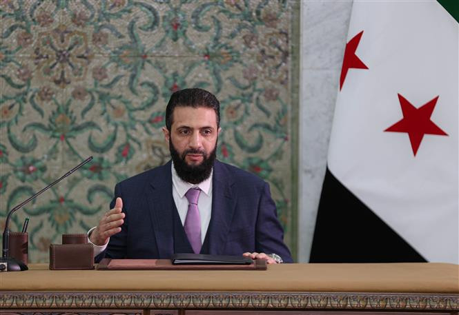 Tổng thống lâm thời Syria Ahmed al-Sharaa. Ảnh: AA/TTXVN Tổng thống lâm thời Syria Ahmed al-Sharaa. Ảnh: AA/TTXVN