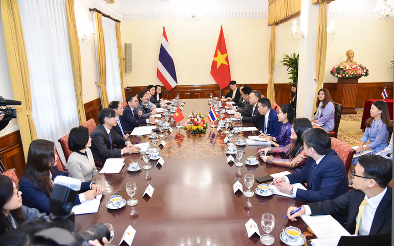 Quang cảnh hội đàm. (Ảnh: Bộ Ngoại giao Việt Nam)