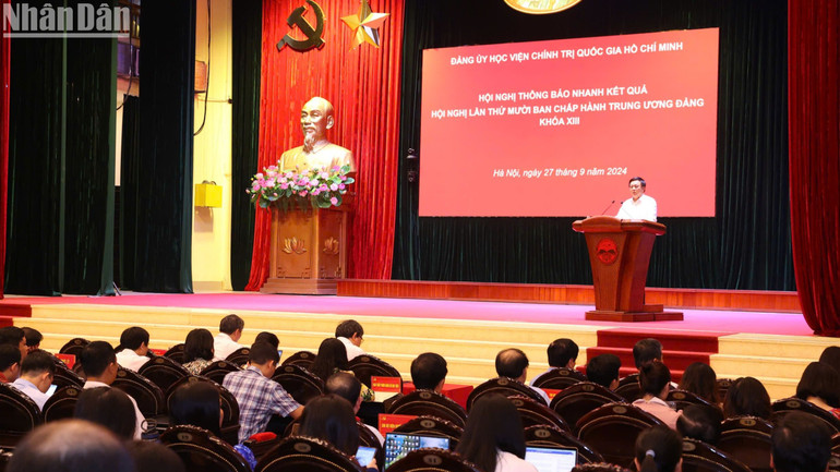 Quang cảnh hội nghị tại Học viện Chính trị quốc gia Hồ Chí Minh.