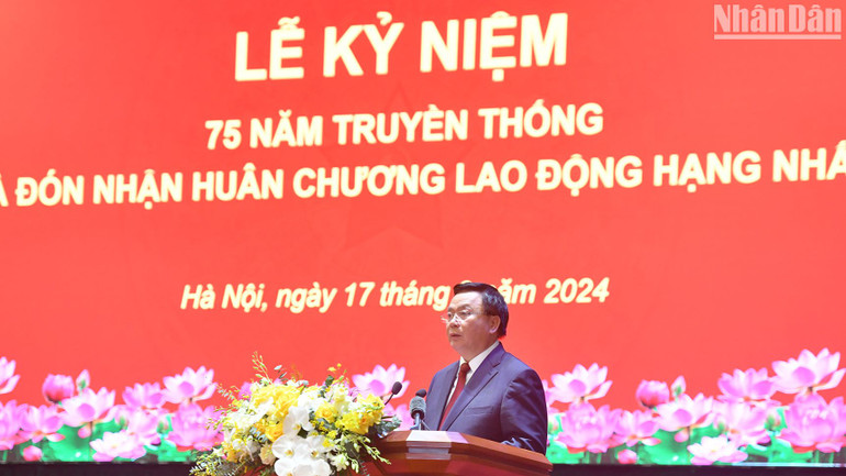 Giám đốc Học viện Chính trị quốc gia Hồ Chí Minh, Chủ tịch Hội đồng Lý luận Trung ương Nguyễn Xuân Thắng phát biểu.