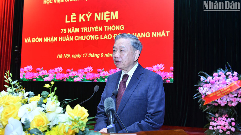 Tổng Bí thư, Chủ tịch nước Tô Lâm phát biểu tại Lễ kỷ niệm.