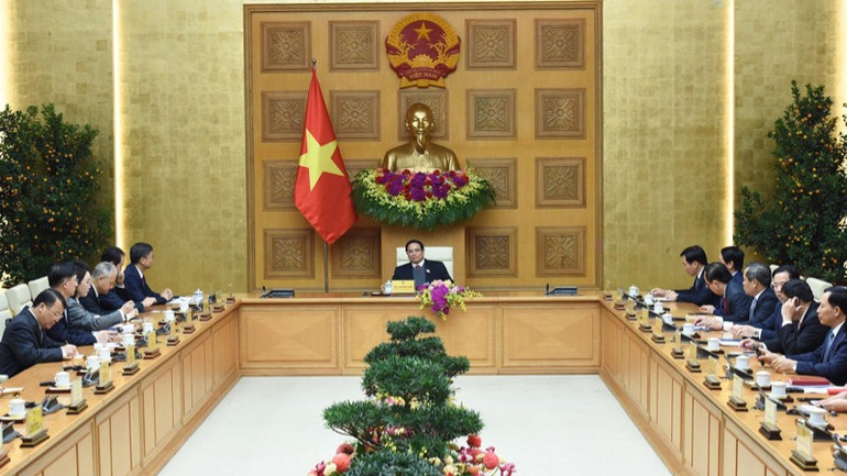 Quang cảnh buổi tiếp (Ảnh: TRẦN HẢI).