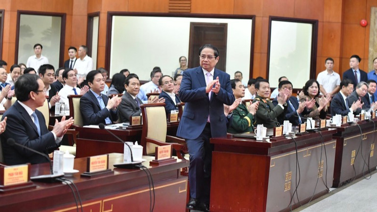 Thủ tướng Phạm Minh Chính dự và chủ trì Hội nghị. (Ảnh: THANH GIANG)