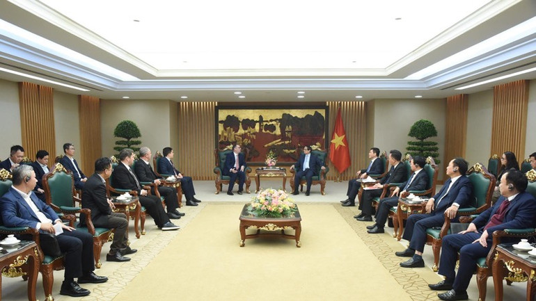 Quang cảnh buổi tiếp. (Ảnh: TRẦN HẢI)