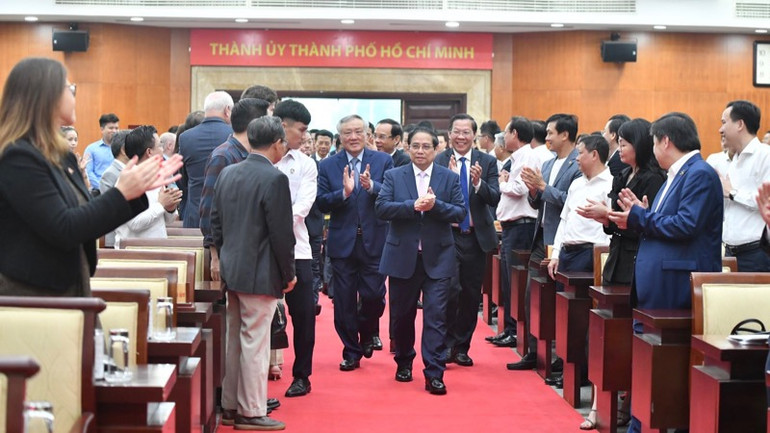 Thủ tướng Phạm Minh Chính tới dự và chủ trì Hội nghị. (Ảnh: THANH GIANG)