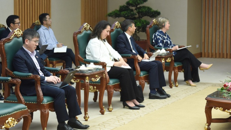 Các đại biểu phía WB tham dự buổi tiếp. (Ảnh: TRẦN HẢI)