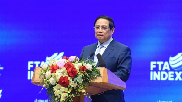 Thủ tướng Phạm Minh Chính phát biểu ý kiến tại buổi lễ (Ảnh: TRẦN HẢI).