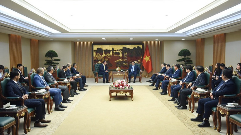 Quang cảnh buổi tiếp. (Ảnh: Trần Hải)