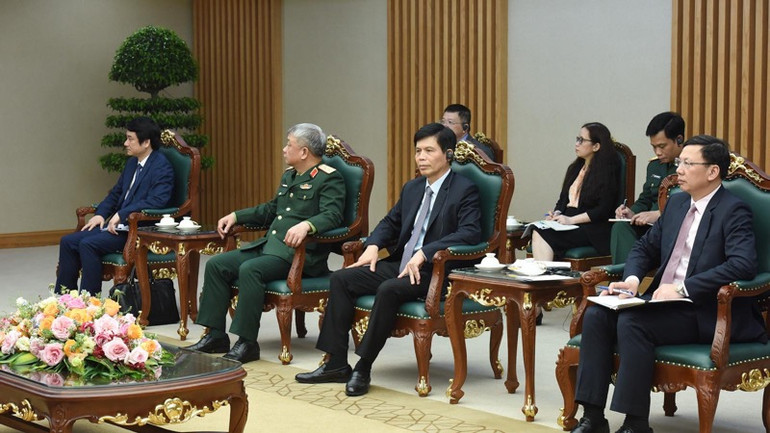 Đại diện lãnh đạo một số bộ, ngành Việt Nam tham dự buổi tiếp.