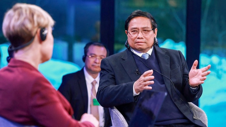 Thủ tướng Phạm Minh Chính trả lời tại Phiên Đối thoại. (Ảnh: NHẬT BẮC) Thủ tướng Phạm Minh Chính trả lời tại Phiên Đối thoại. (Ảnh: NHẬT BẮC)