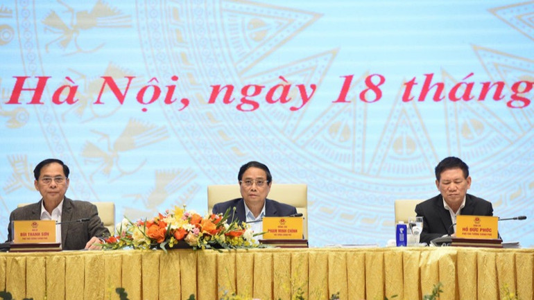 Thủ tướng Phạm Minh Chính chủ trì Phiên họp lần thứ nhất Ban Chỉ đạo. (Ảnh: TRẦN HẢI)