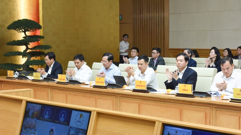 Lãnh đạo các bộ, ngành tham dự Hội nghị (Ảnh: TRẦN HẢI).