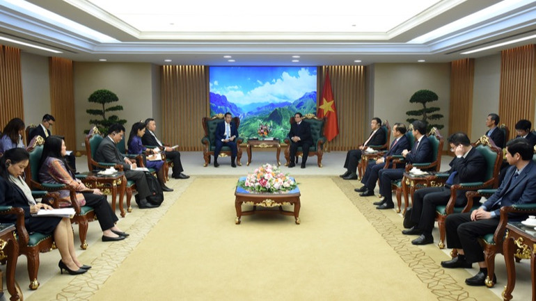 Quang cảnh buổi tiếp. (Ảnh: TRẦN HẢI)