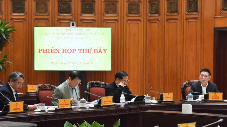 Các thành viên Ban Chỉ đạo tại Phiên họp. (Ảnh: TRẦN HẢI)