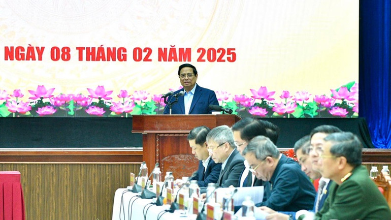 Quang cảnh cuộc làm việc. (Ảnh: THANH GIANG)