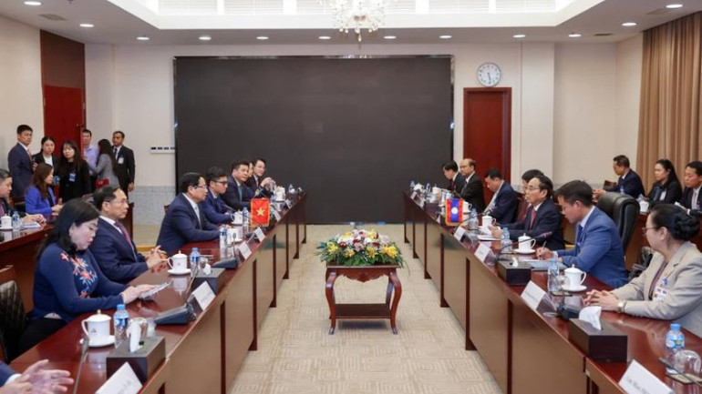 Quang cảnh buổi tiếp. (Ảnh: NHẬT BẮC/VGP)