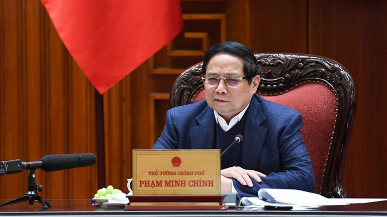 Thủ tướng Phạm Minh Chính phát biểu ý kiến chỉ đạo cuộc họp. (Ảnh: TRẦN HẢI) Thủ tướng Phạm Minh Chính phát biểu ý kiến chỉ đạo cuộc họp. (Ảnh: TRẦN HẢI)