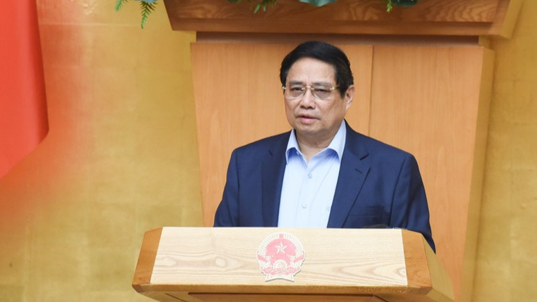 Thủ tướng Phạm Minh Chính phát biểu ý kiến chỉ đạo phiên họp.