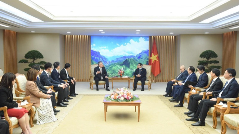 Quang cảnh buổi tiếp. (Ảnh: TRẦN HẢI)