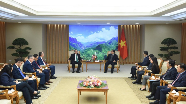 Quang cảnh buổi tiếp. (Ảnh: TRẦN HẢI)