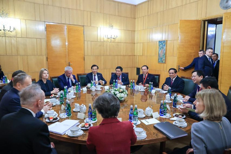 Thủ tướng Phạm Minh Chính phát biểu ý kiến tại hội đàm (Ảnh: NHẬT BẮC/VGP). Thủ tướng Phạm Minh Chính phát biểu ý kiến tại hội đàm (Ảnh: NHẬT BẮC/VGP).