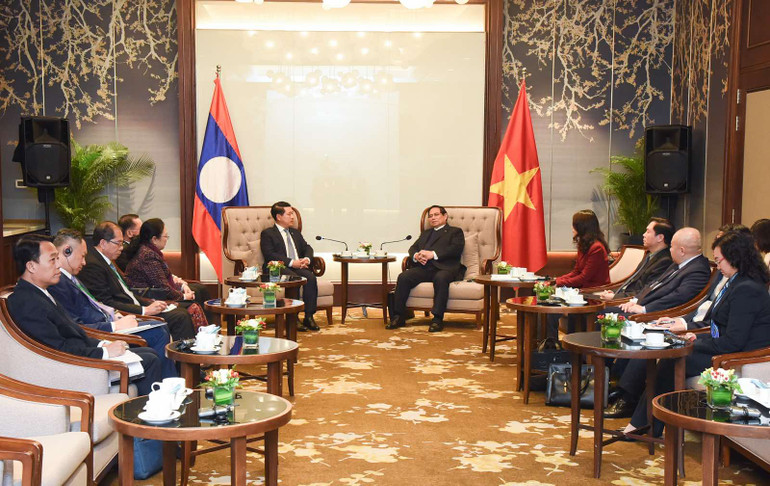 Quang cảnh buổi tiếp. (Ảnh: TRẦN HẢI)