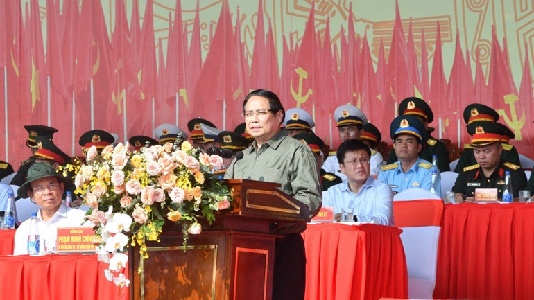 Thủ tướng Phạm Minh Chính phát biểu ý kiến chỉ đạo. (Ảnh: THANH GIANG).