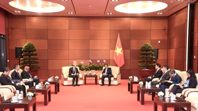 Quang cảnh buổi tiếp (Ảnh: TRẦN HẢI).