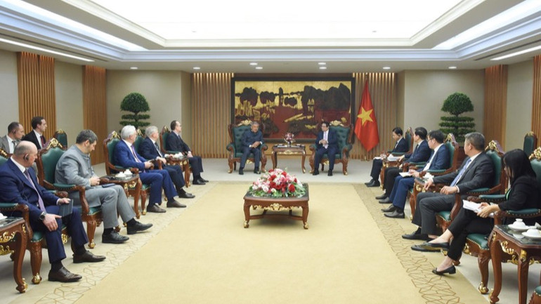 Quang cảnh buổi tiếp. (Ảnh: TRẦN HẢI)