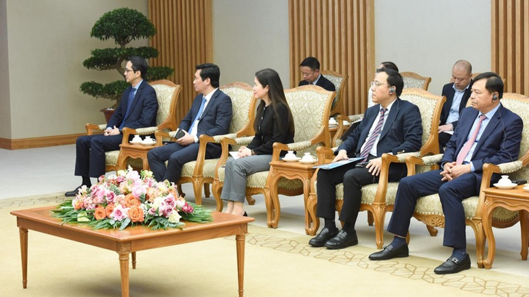 Lãnh đạo các bộ, ngành Trung ương tham dự buổi tiếp. (Ảnh: TRẦN HẢI)