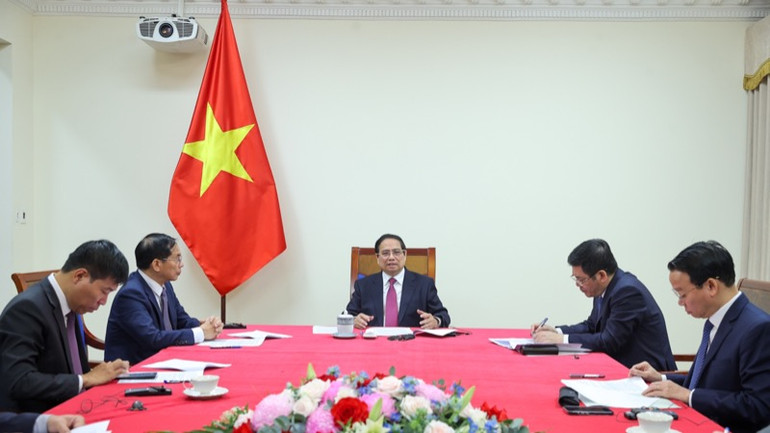 Quang cảnh cuộc điện đàm.(Ảnh: TRẦN HẢI)