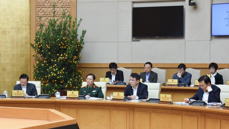 Lãnh đạo các bộ, ngành tham dự phiên họp (Ảnh: TRẦN HẢI).