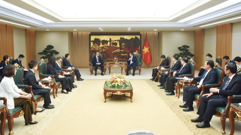 Quang cảnh buổi tiếp. (Ảnh: TRẦN HẢI)