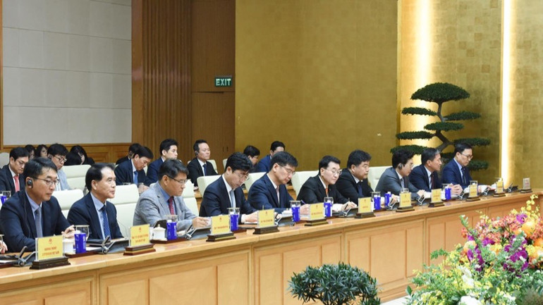 Các tập đoàn, doanh nghiệp tiêu biểu của Hàn Quốc tham dự Toạ đàm. (Ảnh: TRẦN HẢI)