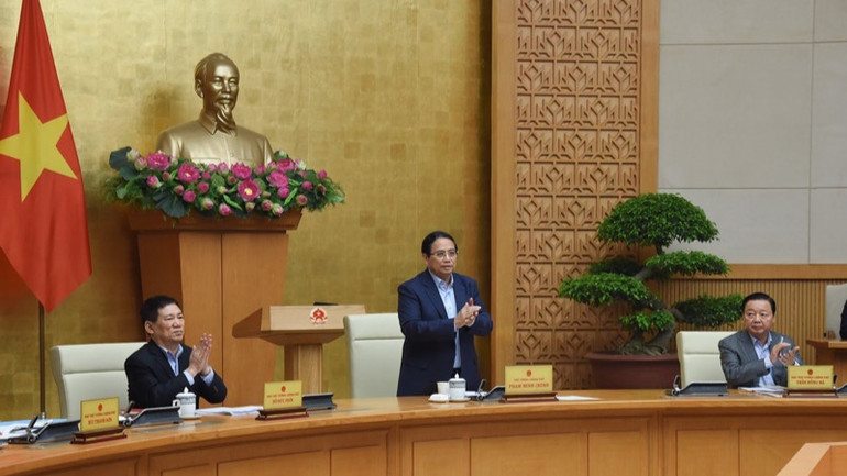 Thủ tướng Phạm Minh Chính chủ trì phiên họp. (Ảnh: TRẦN HẢI)