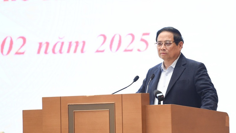 Thủ tướng Phạm Minh Chính phát biểu ý kiến tại Hội nghị (Ảnh: TRẦN HẢI).