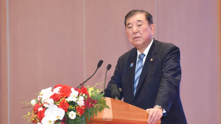 Thủ tướng Nhật Bản Ishiba Shigeru phát biểu tại Diễn đàn. (Ảnh: TRẦN HẢI) Thủ tướng Nhật Bản Ishiba Shigeru phát biểu tại Diễn đàn. (Ảnh: TRẦN HẢI)