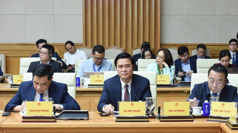 Đại diện lãnh đạo một số địa phương của Việt Nam tham dự Tọa đàm. (Ảnh: TRẦN HẢI)