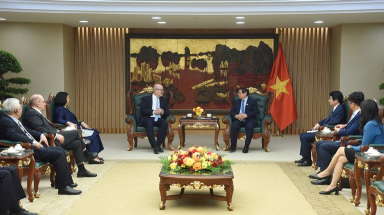 Quang cảnh buổi tiếp. (Ảnh: TRẦN HẢI)