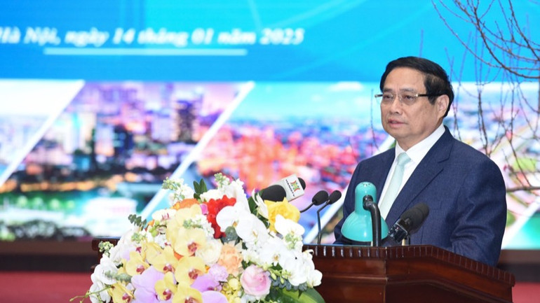 Thủ tướng Phạm Minh Chính phát biểu ý kiến tại Hội nghị. (Ảnh: TRẦN HẢI) Thủ tướng Phạm Minh Chính phát biểu ý kiến tại Hội nghị. (Ảnh: TRẦN HẢI)