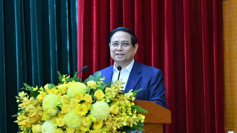 Đồng chí Phạm Minh Chính phát biểu ý kiến chỉ đạo Hội nghị. (Ảnh: THANH GIANG)