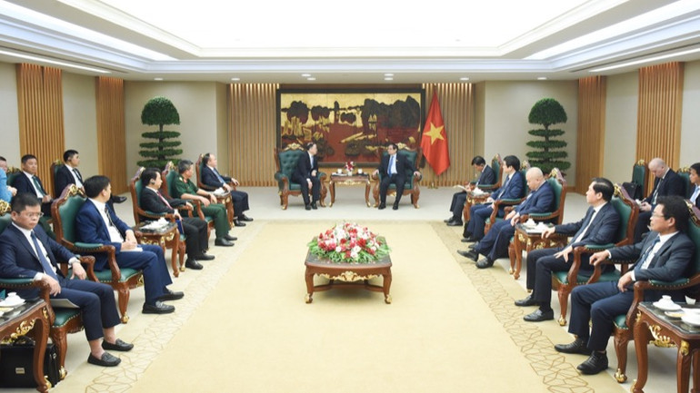 Quang cảnh buổi tiếp. (Ảnh: TRẦN HẢI)