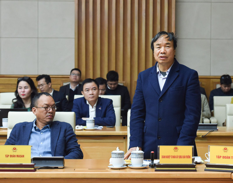 Ông Nguyễn Xuân Trường, Chủ tịch Tập đoàn Xuân Trường phát biểu ý kiến tại Hội nghị. (Ảnh: TRẦN HẢI) Ông Nguyễn Xuân Trường, Chủ tịch Tập đoàn Xuân Trường phát biểu ý kiến tại Hội nghị. (Ảnh: TRẦN HẢI)