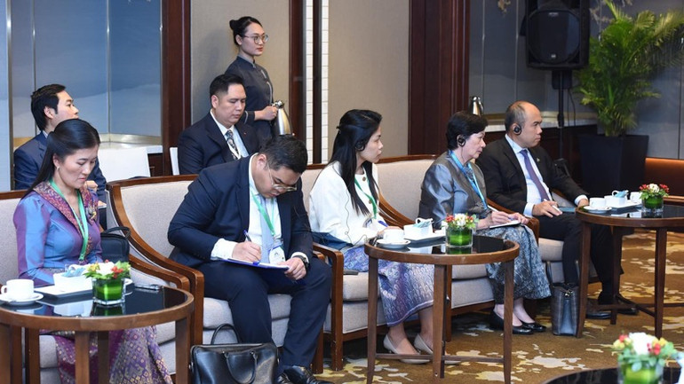 Đoàn đại biểu phía Campuchia tham dự buổi tiếp (Ảnh: TRẦN HẢI). Đoàn đại biểu phía Campuchia tham dự buổi tiếp (Ảnh: TRẦN HẢI).