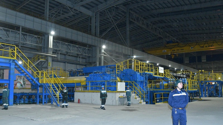 Dây chuyền sản xuất thép của Hòa Phát Dung Quất. (Ảnh: THANH GIANG)