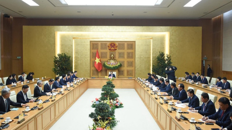 Quang cảnh buổi tiếp. (Ảnh: TRẦN HẢI)