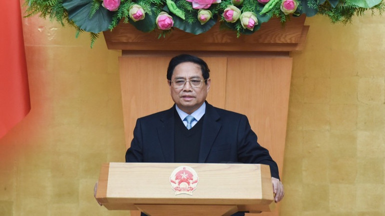 Thủ tướng Phạm Minh Chính phát biểu ý kiến tại phiên họp (Ảnh: TRẦN HẢI).