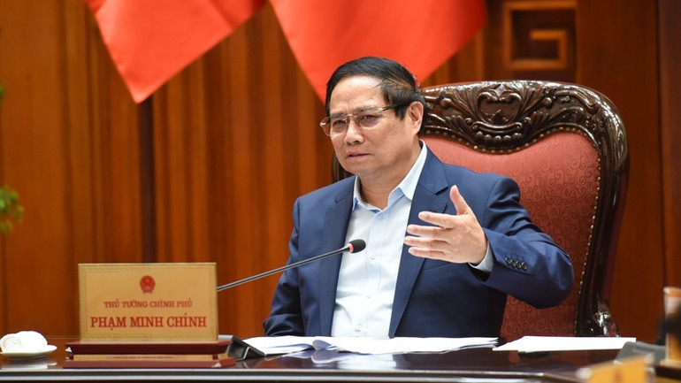 Thủ tướng Phạm Minh Chính phát biểu ý kiến chỉ đạo (Ảnh: TRẦN HẢI).