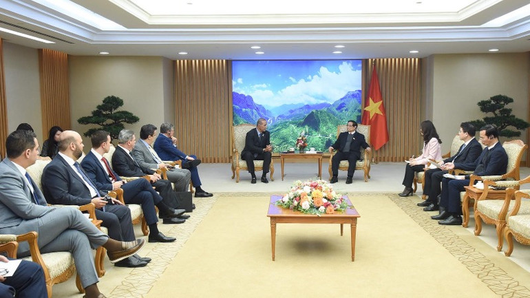 Quang cảnh buổi tiếp. (Ảnh: TRẦN HẢI)